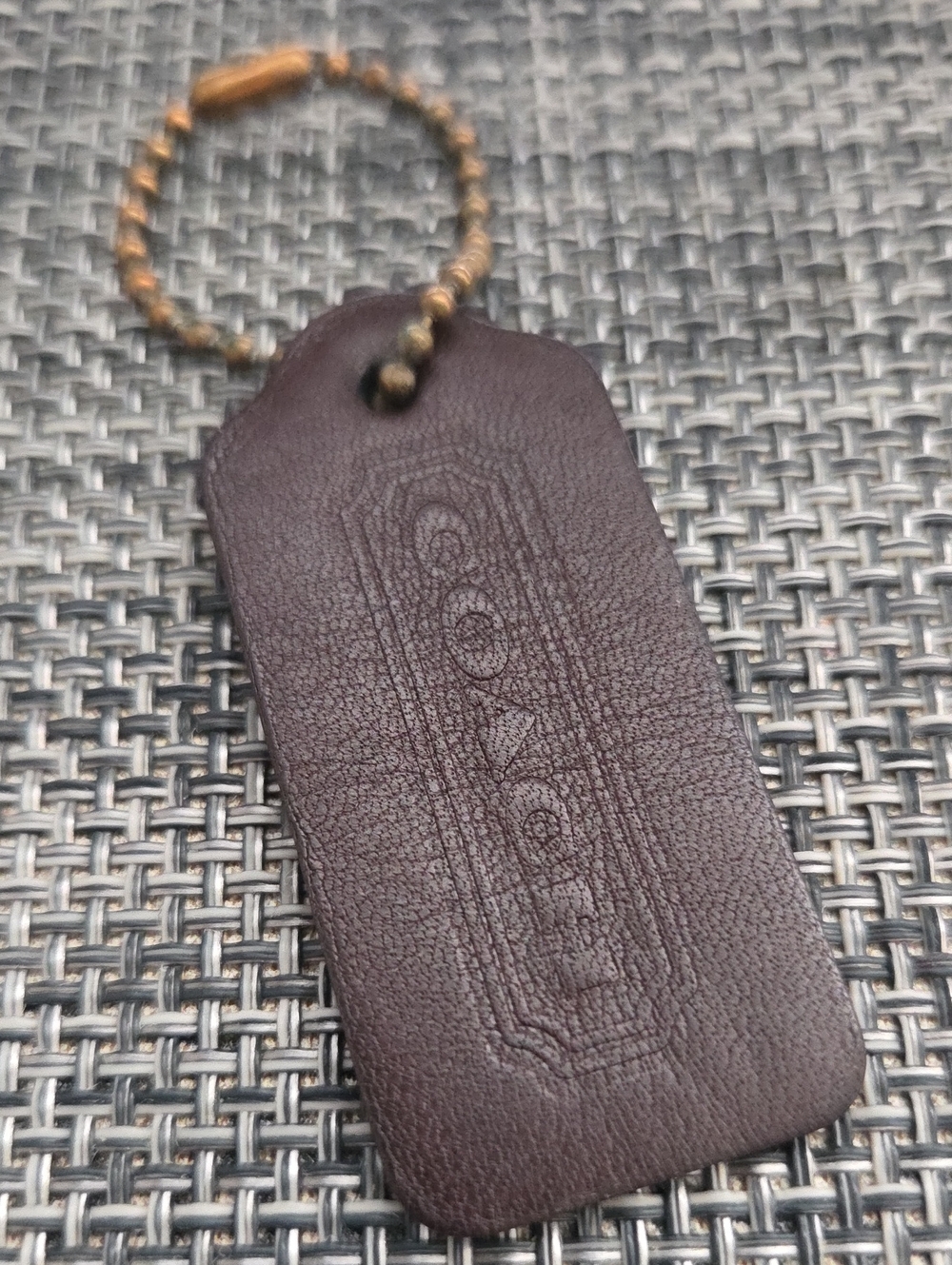 Coach Vintage Hang Tag Dark Brown with Brass Ball Chain